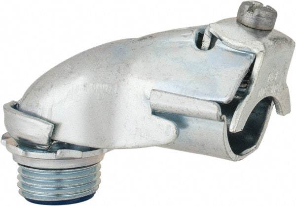 Thomas & Betts - 1/2" Trade, Steel Set Screw Angled FMC Conduit Connector - Insulated - All Tool & Supply