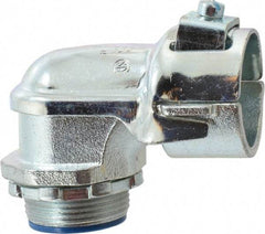 Thomas & Betts - 1-1/4" Trade, Malleable Iron Set Screw Angled FMC Conduit Connector - Insulated - All Tool & Supply