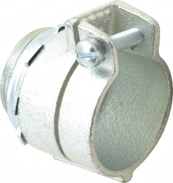 Thomas & Betts - 1" Trade, Malleable Iron Squeeze Clamp Straight FMC Conduit Connector - Noninsulated - All Tool & Supply