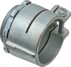 Thomas & Betts - 1-1/4" Trade, Malleable Iron Squeeze Clamp Straight FMC Conduit Connector - Noninsulated - All Tool & Supply