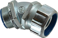 Thomas & Betts - 1-1/4" Trade, Malleable Iron Threaded Angled Liquidtight Conduit Connector - Insulated - All Tool & Supply