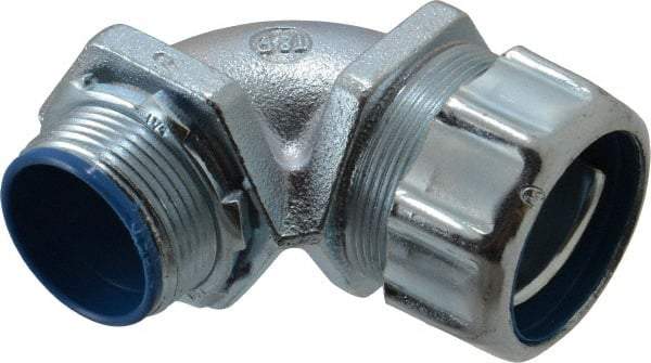 Thomas & Betts - 1-1/4" Trade, Malleable Iron Threaded Angled Liquidtight Conduit Connector - Insulated - All Tool & Supply