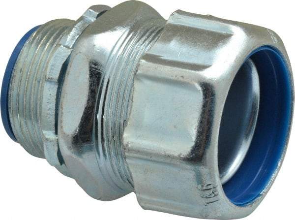 Thomas & Betts - 1-1/4" Trade, Steel Threaded Straight Liquidtight Conduit Connector - Noninsulated - All Tool & Supply