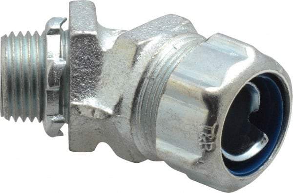 Thomas & Betts - 1/2" Trade, Malleable Iron Threaded Angled Liquidtight Conduit Connector - Noninsulated - All Tool & Supply