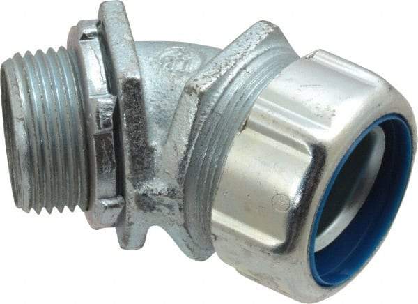 Thomas & Betts - 1" Trade, Malleable Iron Threaded Angled Liquidtight Conduit Connector - Noninsulated - All Tool & Supply