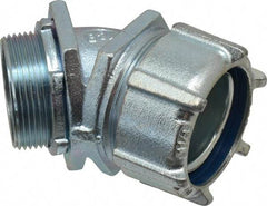 Thomas & Betts - 1-1/2" Trade, Malleable Iron Threaded Angled Liquidtight Conduit Connector - Noninsulated - All Tool & Supply