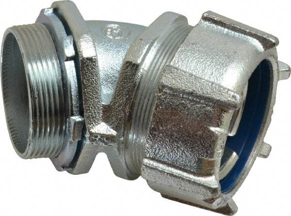 Thomas & Betts - 2" Trade, Malleable Iron Threaded Angled Liquidtight Conduit Connector - Noninsulated - All Tool & Supply