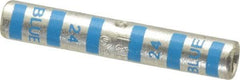 Thomas & Betts - 6 AWG Compatible, Noninsulated, Crimp-On Butt Splice Terminal - 2 Wire Entries, Copper Contacts, Tin Contact Plating, 1-3/4" OAL, Blue - All Tool & Supply