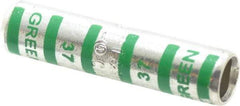 Thomas & Betts - 1 AWG Compatible, Noninsulated, Crimp-On Butt Splice Terminal - 2 Wire Entries, Copper Contacts, Tin Contact Plating, 2" OAL, Green - All Tool & Supply