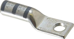 Thomas & Betts - 4 AWG Noninsulated Compression Connection Rectangle Ring Terminal - 1/4" Stud, 1.7" OAL x 0.52" Wide, Tin Plated Copper Contact - All Tool & Supply