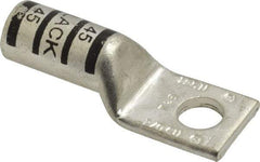 Thomas & Betts - 2/0 AWG Noninsulated Compression Connection Square Ring Terminal - 3/8" Stud, 2.28" OAL x 0.83" Wide, Tin Plated Copper Contact - All Tool & Supply