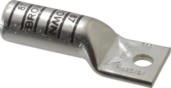 Thomas & Betts - 500 kcmil Wire Noninsulated Compression Connection Square Ring Terminal - 1/2" Stud, 4-1/4" OAL x 1.61" Wide, Tin Plated Copper Contact - All Tool & Supply