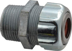 Thomas & Betts - 1/8 to 1/4" Cable Capacity, Liquidtight, Straight Strain Relief Cord Grip - 3/4 NPT Thread, 1-3/4" Long, Zinc - All Tool & Supply