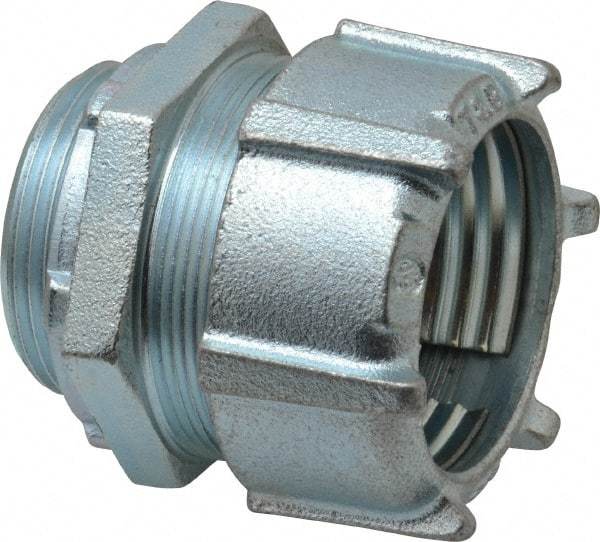 Thomas & Betts - 1-1/2" Trade, Malleable Iron Compression Straight Rigid/Intermediate (IMC) Conduit Connector - Noninsulated - All Tool & Supply