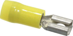 Thomas & Betts - 12 to 10 AWG, Nylon, Fully Insulated, Female Wire Disconnect - 1/4 Inch Wide Tab, Yellow, CSA Certified, RoHS Compliant, UL 94 V-2, UL File E66716, UL Listed - All Tool & Supply