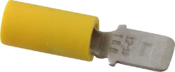 Thomas & Betts - 12 to 10 AWG, Vinyl, Fully Insulated, Male Wire Disconnect - 1/4 Inch Wide Tab, Yellow, CSA Certified, RoHS Compliant, UL 94 V-0, UL File E66716, UL Listed - All Tool & Supply