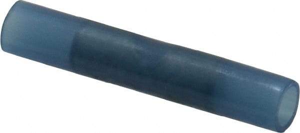 Thomas & Betts - 16 to 14 AWG Compatible, Nylon Fully Insulated, Crimp-On Butt Splice Terminal - 2 Wire Entries, Copper Contacts, Tin Contact Plating, 1.19" OAL, Blue - All Tool & Supply