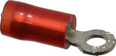 Thomas & Betts - 22-16 AWG Partially Insulated Crimp Connection D Shaped Ring Terminal - #4 Stud, 0.72" OAL x 0.23" Wide, Tin Plated Copper Contact - All Tool & Supply