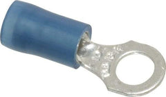 Thomas & Betts - 18-14 AWG Partially Insulated Crimp Connection D Shaped Ring Terminal - #10 Stud, 0.89" OAL x 0.31" Wide, Tin Plated Copper Contact - All Tool & Supply