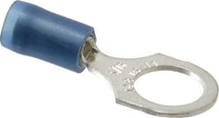 Thomas & Betts - 18-14 AWG Partially Insulated Crimp Connection D Shaped Ring Terminal - 5/16" Stud, 1.08" OAL x 0.47" Wide, Tin Plated Copper Contact - All Tool & Supply