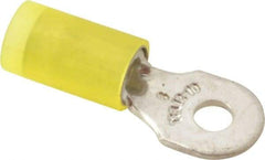 Thomas & Betts - 12-10 AWG Partially Insulated Crimp Connection D Shaped Ring Terminal - #6 Stud, 1" OAL x 0.37" Wide, Tin Plated Copper Contact - All Tool & Supply