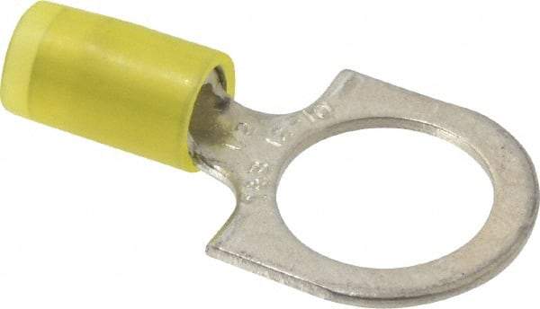 Thomas & Betts - 12-10 AWG Partially Insulated Crimp Connection D Shaped Ring Terminal - 1/2" Stud, 1.37" OAL x 0.72" Wide, Tin Plated Copper Contact - All Tool & Supply