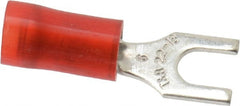 Thomas & Betts - #6 Stud, 22 to 16 AWG Compatible, Partially Insulated, Crimp Connection, Standard Fork Terminal - All Tool & Supply