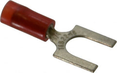 Thomas & Betts - 1/4" Stud, 22 to 16 AWG Compatible, Partially Insulated, Crimp Connection, Standard Fork Terminal - All Tool & Supply