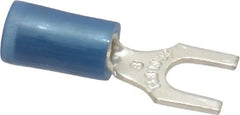 Thomas & Betts - #8 Stud, 18 to 14 AWG Compatible, Partially Insulated, Crimp Connection, Standard Fork Terminal - All Tool & Supply