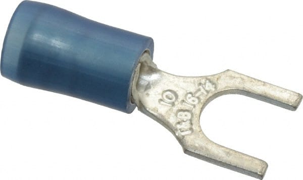 Thomas & Betts - #10 Stud, 18 to 14 AWG Compatible, Partially Insulated, Crimp Connection, Standard Fork Terminal - All Tool & Supply