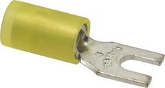 Thomas & Betts - #6 Stud, 12 to 10 AWG Compatible, Partially Insulated, Crimp Connection, Standard Fork Terminal - All Tool & Supply