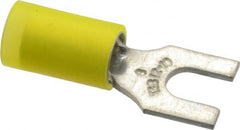 Thomas & Betts - #8 Stud, 12 to 10 AWG Compatible, Partially Insulated, Crimp Connection, Standard Fork Terminal - All Tool & Supply