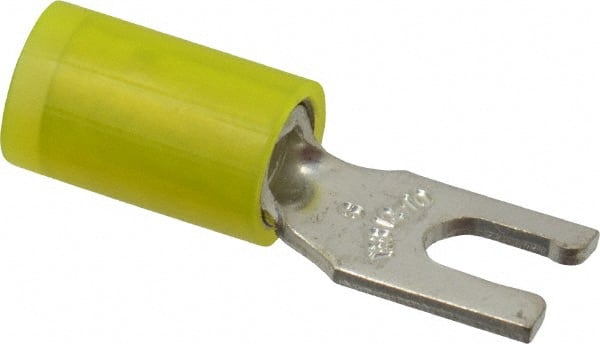 Thomas & Betts - #6 Stud, 12 to 10 AWG Compatible, Partially Insulated, Crimp Connection, Locking Fork Terminal - All Tool & Supply