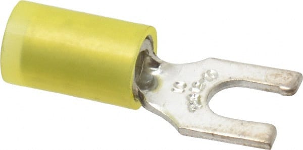 Thomas & Betts - #10 Stud, 12 to 10 AWG Compatible, Partially Insulated, Crimp Connection, Locking Fork Terminal - All Tool & Supply