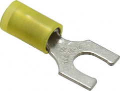 Thomas & Betts - 1/4" Stud, 12 to 10 AWG Compatible, Partially Insulated, Crimp Connection, Locking Fork Terminal - All Tool & Supply