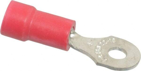 Thomas & Betts - 22-16 AWG Partially Insulated Crimp Connection D Shaped Ring Terminal - #4 Stud, 0.97" OAL x 0.31" Wide, Tin Plated Copper Contact - All Tool & Supply