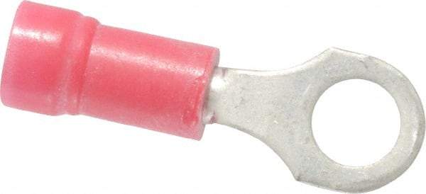 Thomas & Betts - 22-16 AWG Partially Insulated Crimp Connection D Shaped Ring Terminal - #10 Stud, 0.97" OAL x 0.31" Wide, Tin Plated Copper Contact - All Tool & Supply