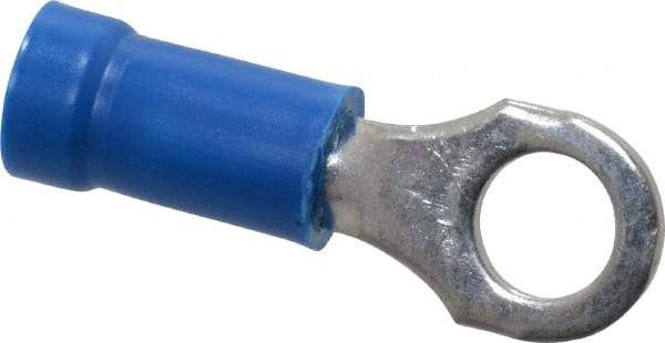 Thomas & Betts - 18-14 AWG Partially Insulated Crimp Connection D Shaped Ring Terminal - #10 Stud, 0.97" OAL x 0.31" Wide, Tin Plated Copper Contact - All Tool & Supply