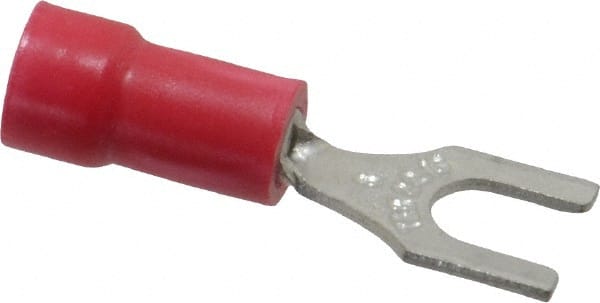 Thomas & Betts - #8 Stud, 22 to 16 AWG Compatible, Partially Insulated, Crimp Connection, Standard Fork Terminal - All Tool & Supply