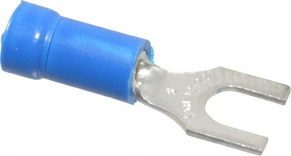 Thomas & Betts - #8 Stud, 18 to 14 AWG Compatible, Partially Insulated, Crimp Connection, Standard Fork Terminal - All Tool & Supply