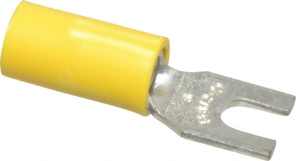 Thomas & Betts - #6 Stud, 12 to 10 AWG Compatible, Partially Insulated, Crimp Connection, Standard Fork Terminal - All Tool & Supply