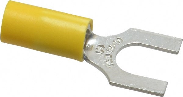 Thomas & Betts - 1/4" Stud, 12 to 10 AWG Compatible, Partially Insulated, Crimp Connection, Standard Fork Terminal - All Tool & Supply