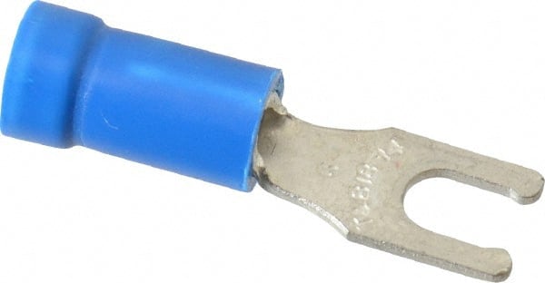 Thomas & Betts - #6 Stud, 18 to 14 AWG Compatible, Partially Insulated, Crimp Connection, Locking Fork Terminal - All Tool & Supply