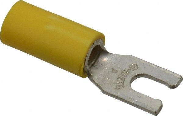 Thomas & Betts - #6 Stud, 12 to 10 AWG Compatible, Partially Insulated, Crimp Connection, Locking Fork Terminal - All Tool & Supply