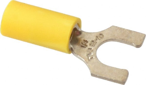 Thomas & Betts - 1/4" Stud, 12 to 10 AWG Compatible, Partially Insulated, Crimp Connection, Locking Fork Terminal - All Tool & Supply