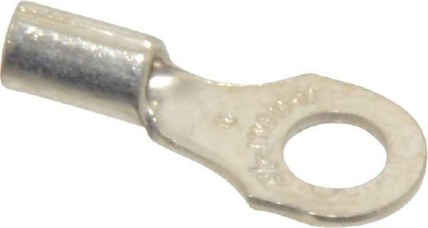 Thomas & Betts - 18-14 AWG Noninsulated Crimp Connection D Shaped Ring Terminal - #8 Stud, 3/4" OAL x 0.31" Wide, Tin Plated Copper Contact - All Tool & Supply