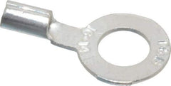 Thomas & Betts - 18-14 AWG Noninsulated Crimp Connection D Shaped Ring Terminal - 1/4" Stud, 0.93" OAL x 1/2" Wide, Tin Plated Copper Contact - All Tool & Supply