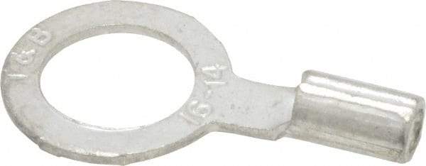 Thomas & Betts - 18-14 AWG Noninsulated Crimp Connection D Shaped Ring Terminal - 5/16" Stud, 0.93" OAL x 1/2" Wide, Tin Plated Copper Contact - All Tool & Supply