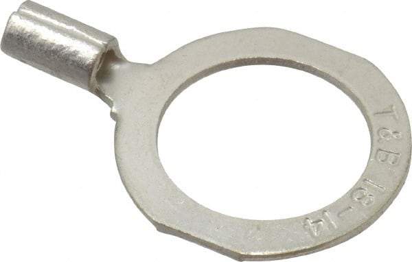 Thomas & Betts - 18-14 AWG Noninsulated Crimp Connection D Shaped Ring Terminal - 1/2" Stud, 1.06" OAL x 0.72" Wide, Tin Plated Copper Contact - All Tool & Supply