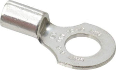 Thomas & Betts - 12-10 AWG Noninsulated Crimp Connection D Shaped Ring Terminal - 1/4" Stud, 0.91" OAL x 1/2" Wide, Tin Plated Copper Contact - All Tool & Supply